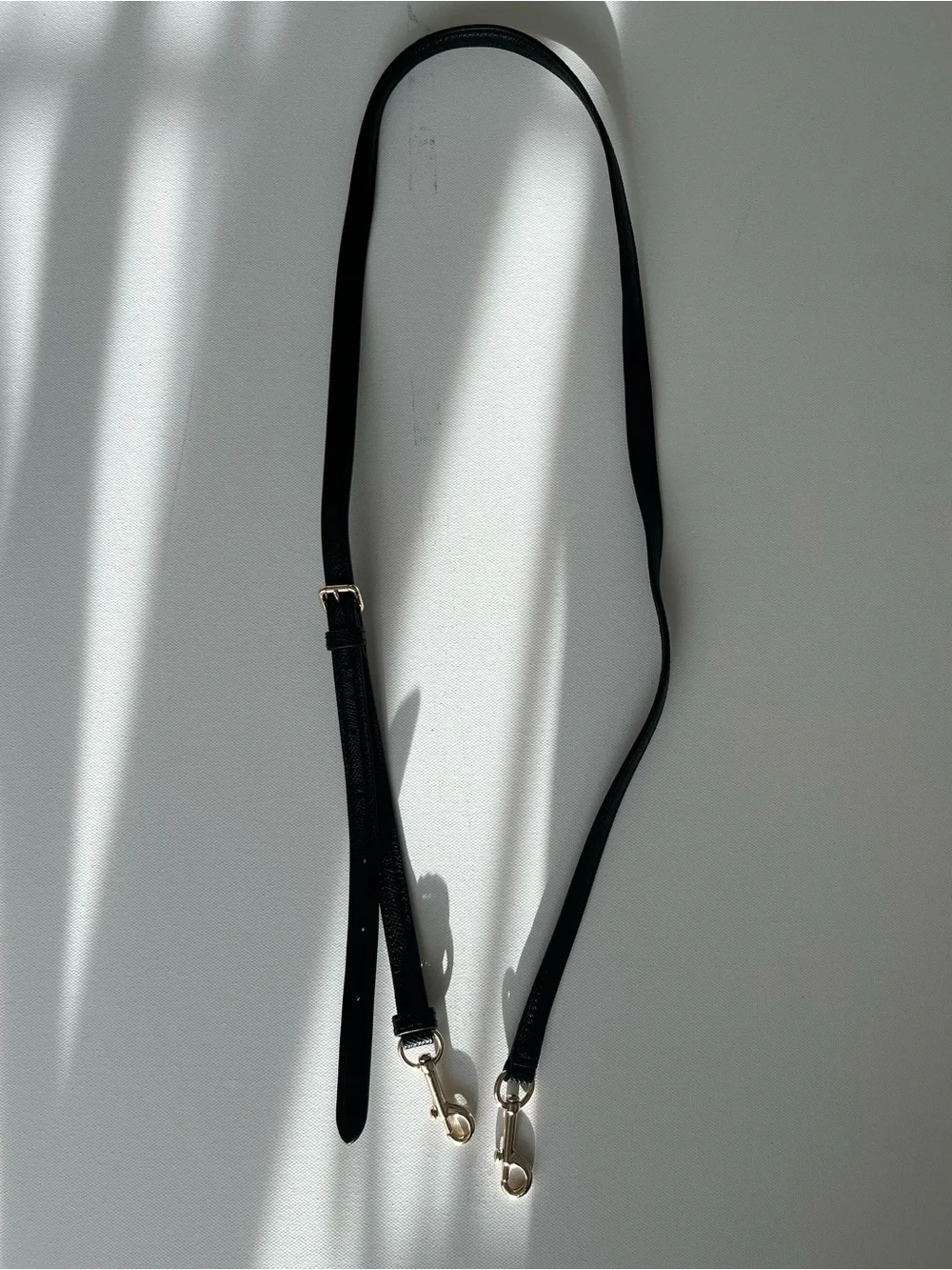 Coach Black Leather Shoulder Strap with Gold Tone Clasp